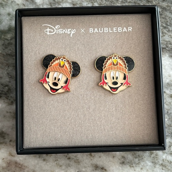 Disney x BaubleBar Mickey Mouse Turkey Day Thanksgiving Earrings - Picture 1 of 2